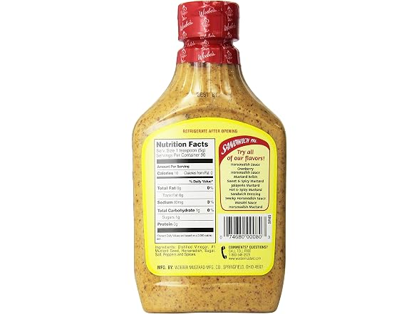 6PK Woeber's Sandwich Pal Hot & Spicy Mustard