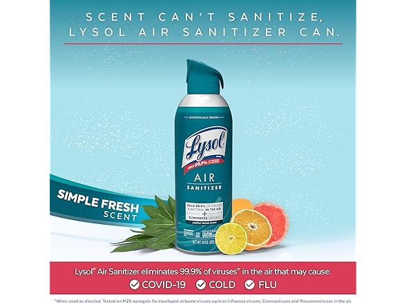 Lysol Air Sanitizer Simple Fresh 10oz