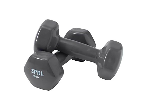 Small Weights SPRI Vinyl Dumbbell Set Color Coded Free Weights