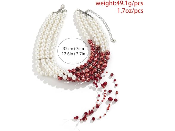 Dripping Red Pearl Chain