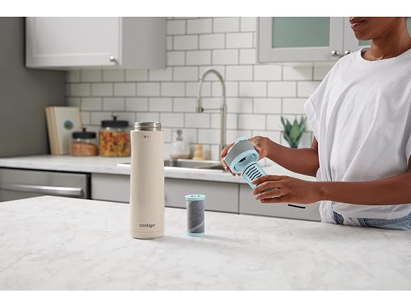 Contigo Stainless Steel Filter Water Bottle, 24 oz, Salt