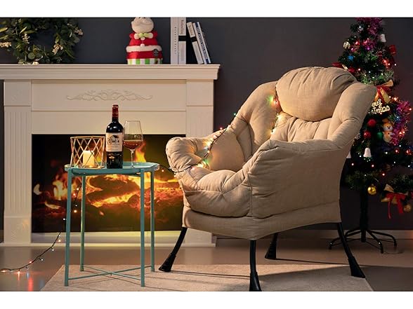 Lazy Chair with Armrest and Side Pocket