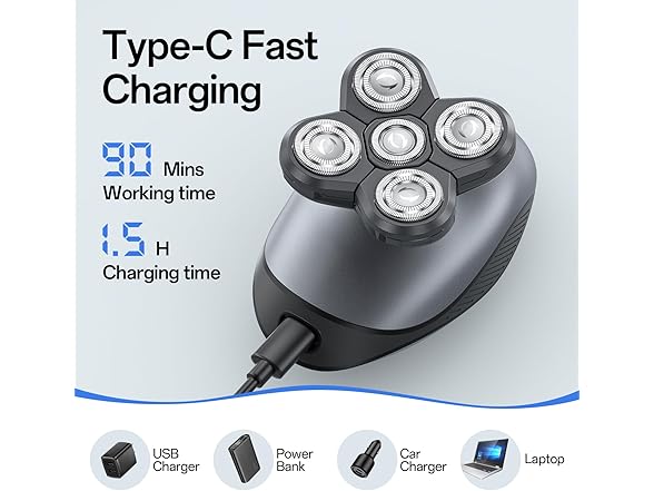 Gray Mens Rotary Shaver