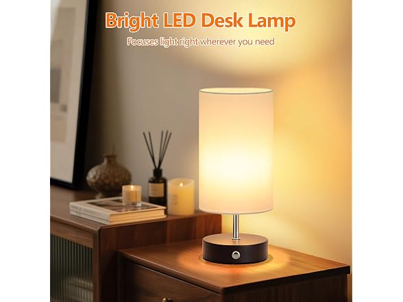 TOBUSA Black Cordless Table Lamp