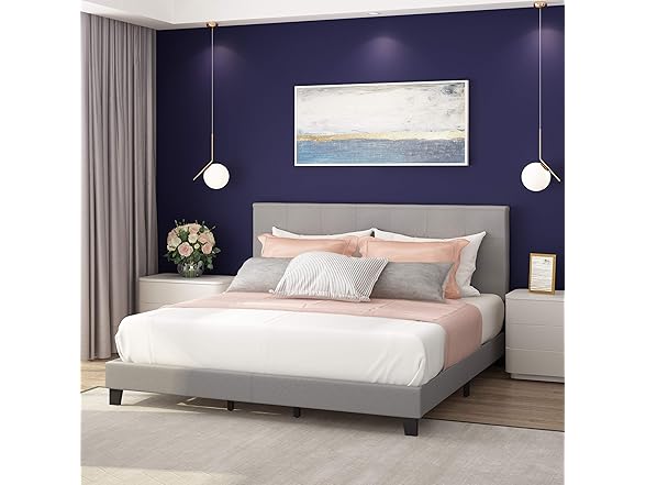 Furinno Laval Bed Frame Cal King, Glacier