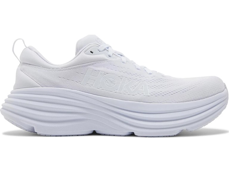 Hoka 1123202-WWH 11.5 Hoka Bondi 8 Men's Shoes White/Whit