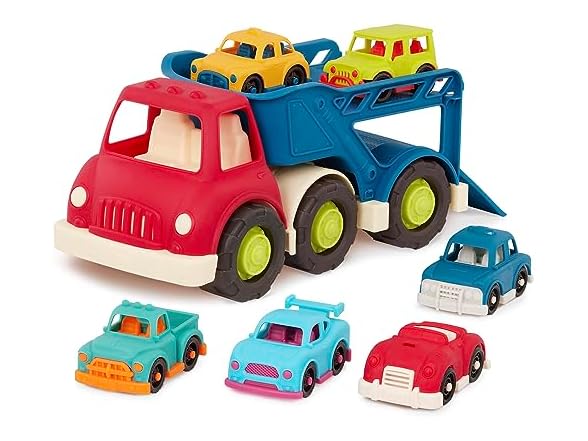 B. toys – Car Carrier Truck – 6 Mini Cars