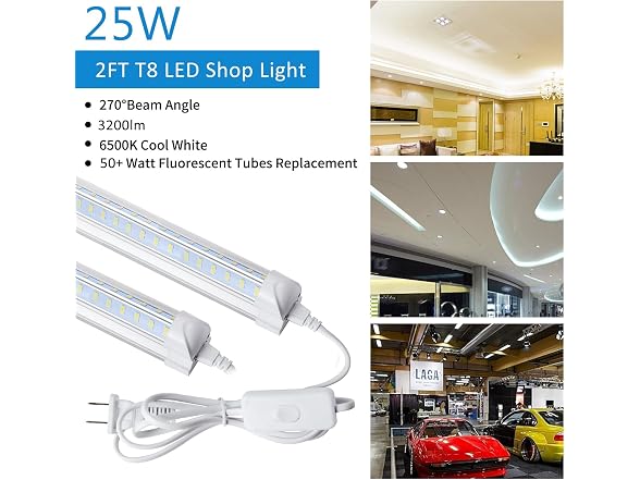 AQIQUUT Led Shop Light 2FT 25W 4-Pack
