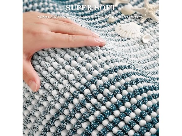 BSICPRO 2 Piece Chenille Bath Mat Set