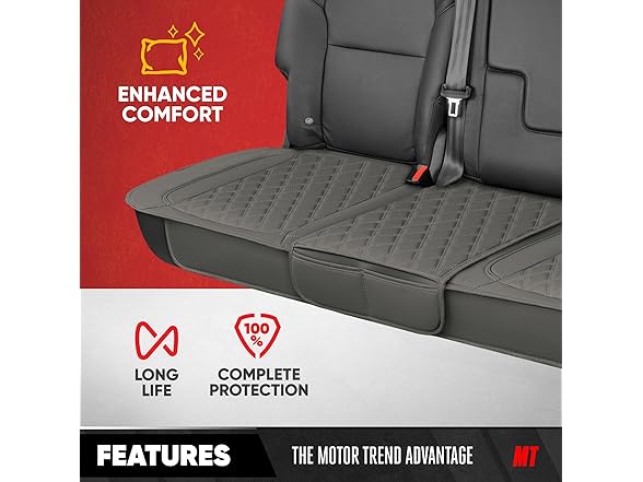 Rear Seat Cushion Gray Diamond Stitch