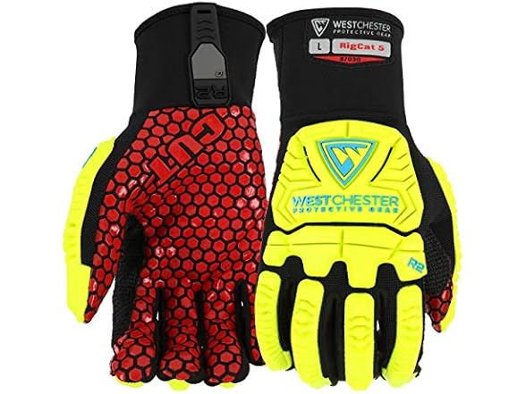 West Chester R2 Hi-Viz Silicone Palm Rigger Gloves