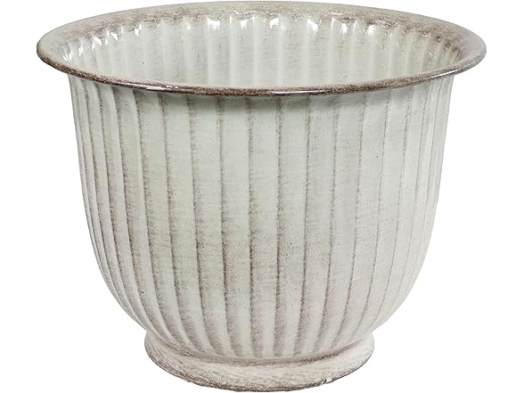 Sunnydaze Carlotta 14.75" Metal Outdoor Plant Pot Set- Set of 4