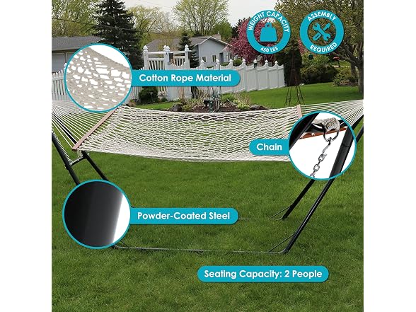 Sunnydaze Decor CDWHWS-MHS-Combo Rope Hammock - Gallery 2