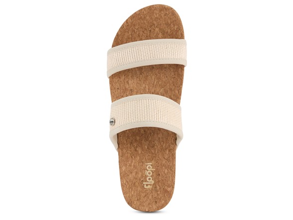 Floopi Womens Ribbed Knit Wedge Slide