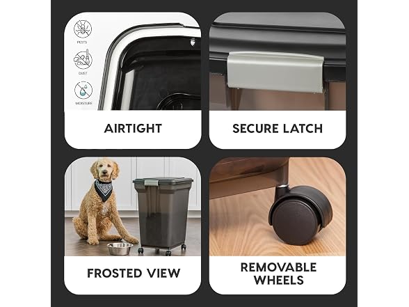 IRIS USA Dog Food Storage Container, Up to 5