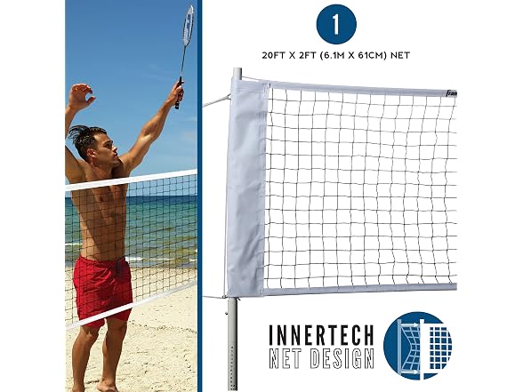 Franklin Sports Badminton Set - Backyard Badminton Net Set - Rackets and Birdies Included - Backyard or Beach Badminton Set - Professional Set, White (52633)