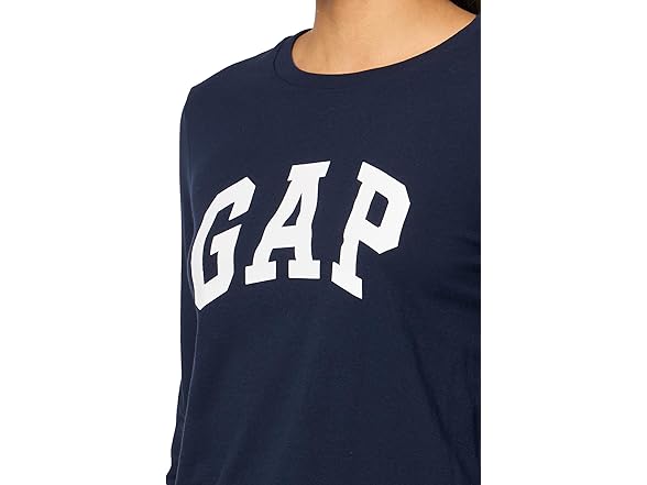 GAP Women (XXS) Long Sleeve Logo Tee Navy Uniform