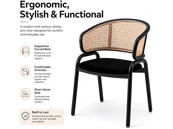 Leisuremod EC20BL Ervilla Dining Chairs