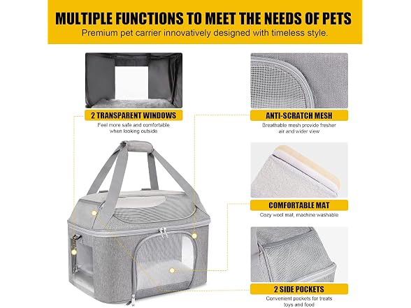 Bejibear Large Cat Carrier Soft Side Pet Carr