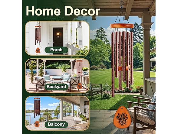 StellaRose W0582 Matte Textured brown Wind Chimesq