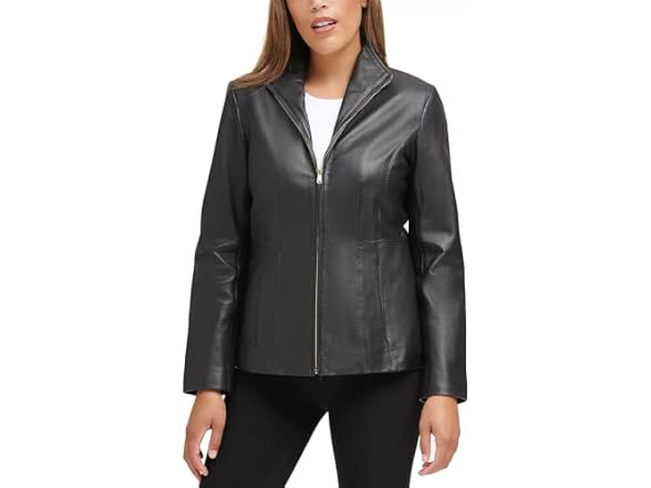 Cole Haan Wing Leather Jacket (M) Black