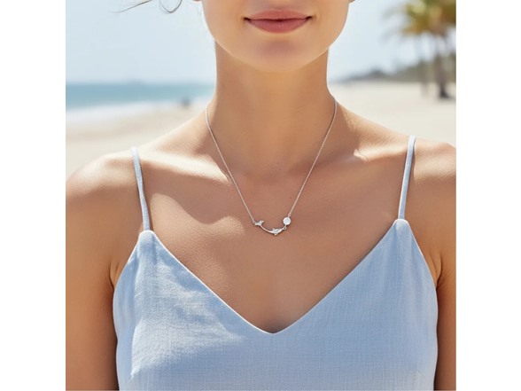 Moissanite Diamond Dolphin Necklace