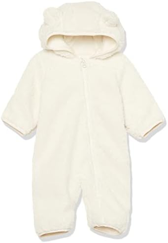 Amazon Essentials Unisex Babies' Sherpa Fleece Bunting Suit, Ivory, 24 Months