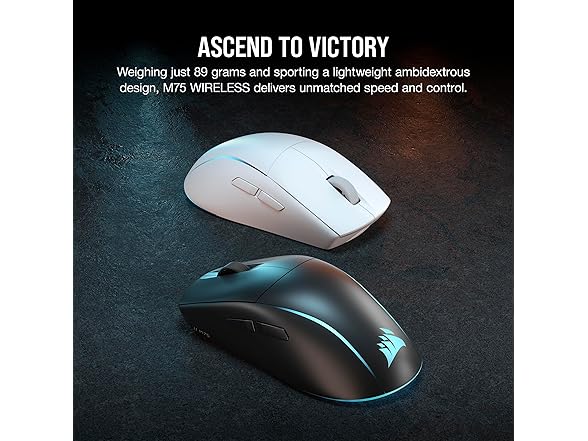 Corsair M75 Wireless RGB Gaming Mouse, Black