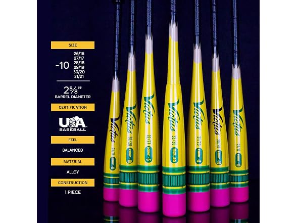 Victus Vibe Pencil Baseball Bat, 2 5/8" Barrel, -10 Drop, 30" / 20 oz