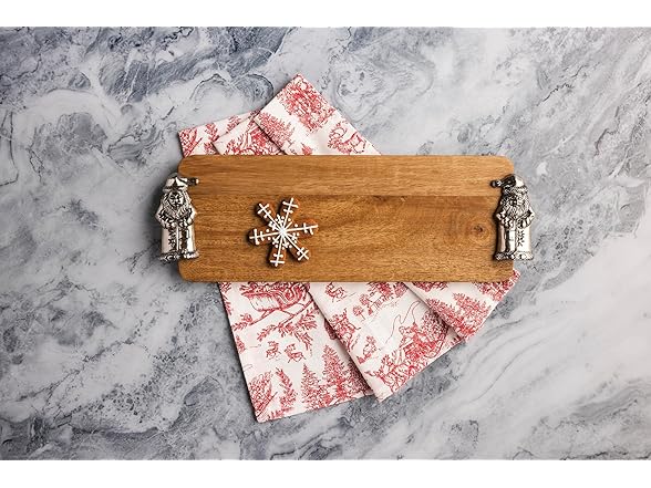Mud Pie Christmas Santa Handle Board & Towel Set