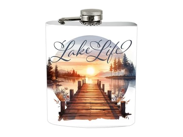 Lake Life Stainless Steel Flask