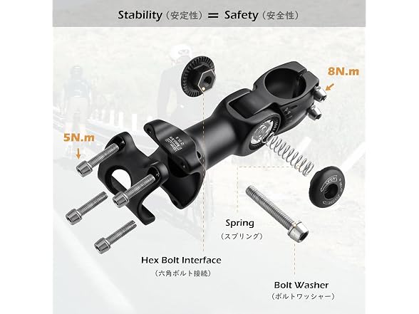 Triwonder 130mm Bike Stem 25.4 31.8 Degree Bike