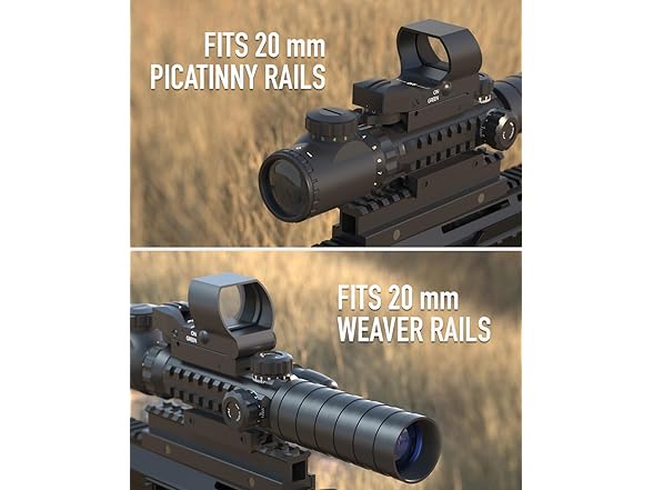 PINTY Rifle Scope Red Dot Laser Combo