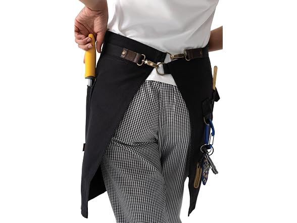 Chef Works Unisex Tactical Half Bistro Apron, Black