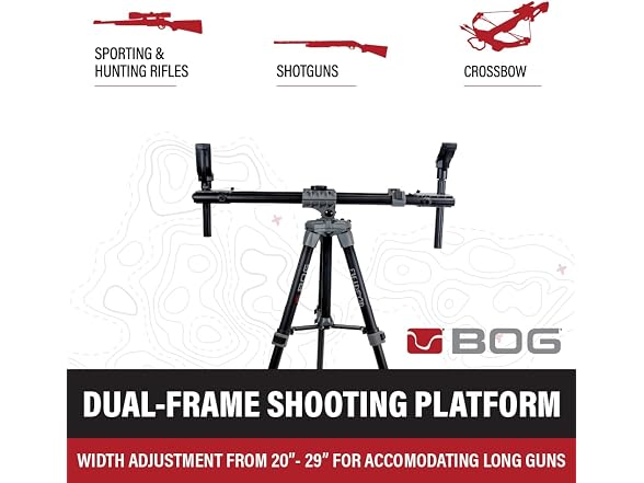 BOG FieldPod Dual-Frame Hunting Tripod, Adjustable Shooting Rest