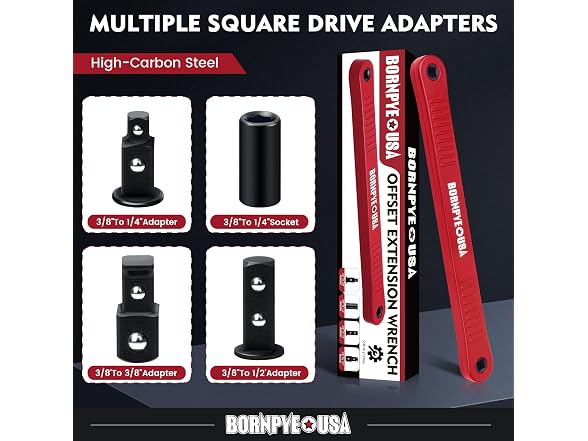 Bornpye Offset Extension Wrench Set grey