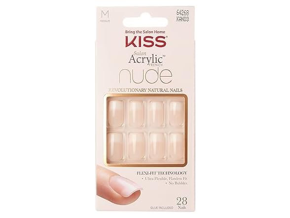 KISS Salon Acrylic Press On Nails, Nude