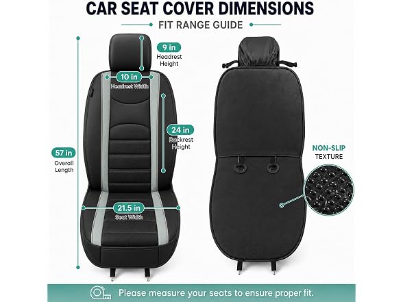FH Group Car Seat Covers Front Set Gray