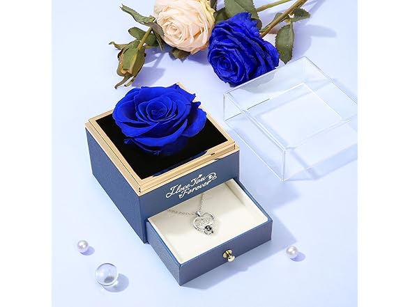 WILDLOVE Preserved Real Blue Rose