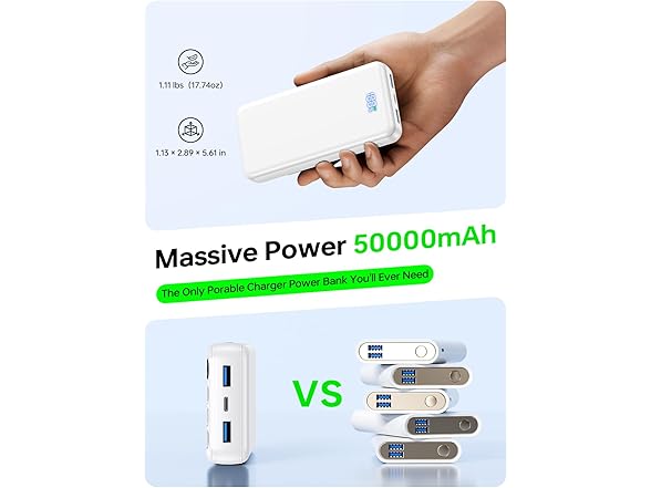 YILANS 50000mAh Charger with Build-in Cables