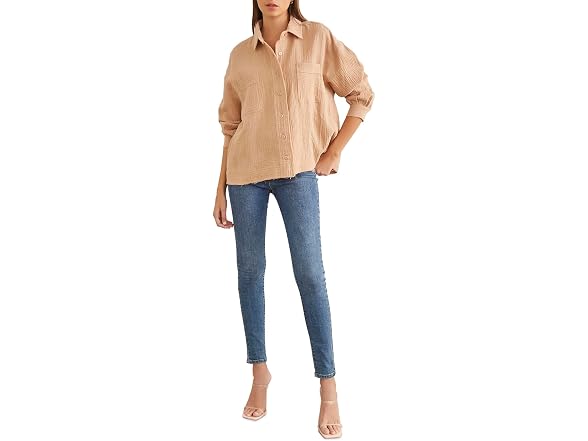 Forever 21 (M) Seersucker Raw-Cut Shirt