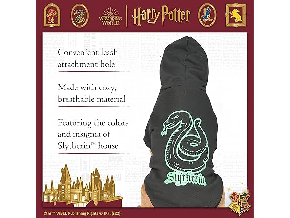 HARRY POTTER Slytherin Pet Hoodie w Scarf