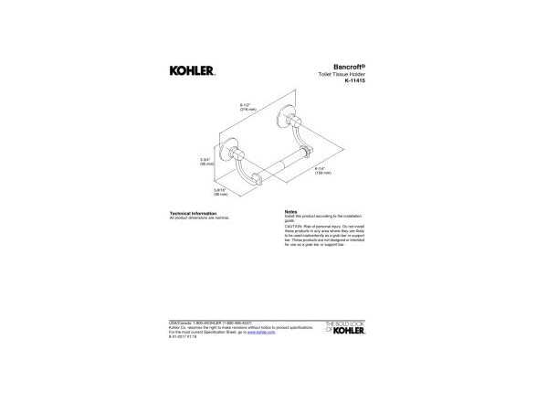 KOHLER Bancroft Toilet Paper Holder