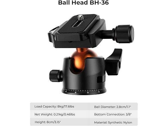 K&F Concept 64 inch/163cm Camera Tripod,