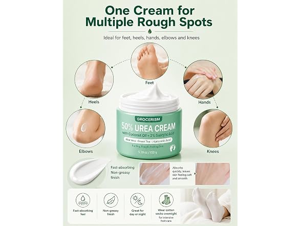Grocerism 5.29 oz 50% Coconut Urea Foot Cream