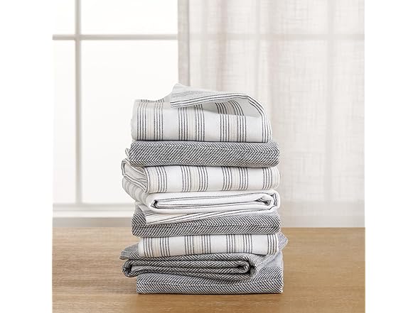 KitchenAid Chambray Stripe Kitchen Towels 8-Pack