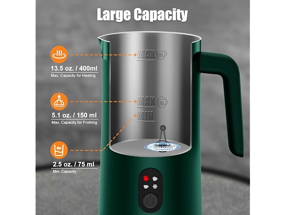 CookSwift Green 13.05oz Milk Frother