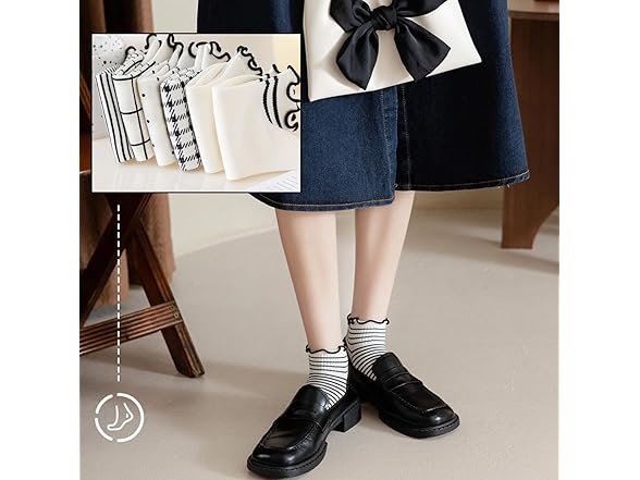 CHUNFO Womens Socks 5 Pairs (6-11.5)