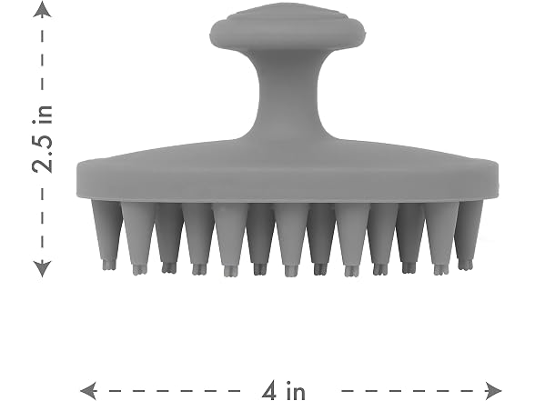 Dexas BrushBuster Silicone Gentle Dog Grooming Brush, Gray
