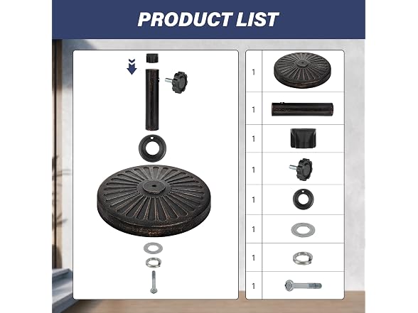 YSSOA Heavy Duty Antiqued Umbrella Base - Gallery 5